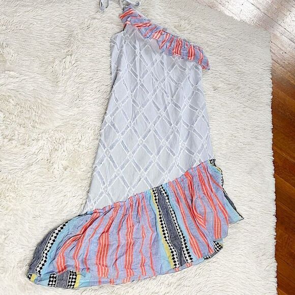 Lemlem One Shoulder Ruffle Asymmetrical Dress - Picture 2 of 7